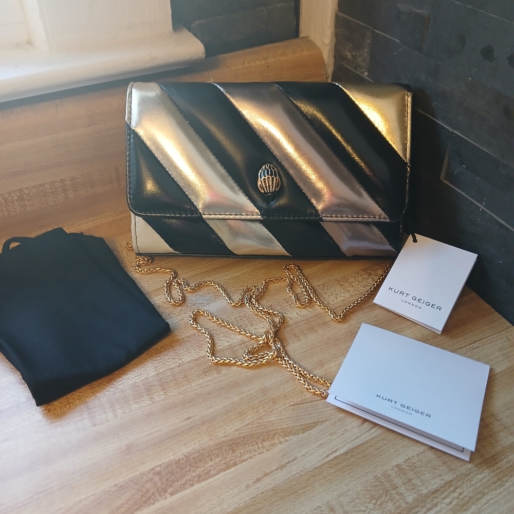 Kurt Geiger Black and Silver Clutch - Picture 2 of 12